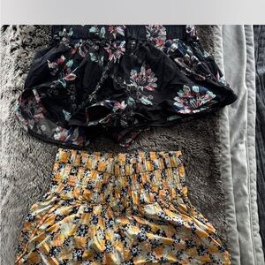 FP Movement by Free People Black and Yellow Patterned Athletic Shorts